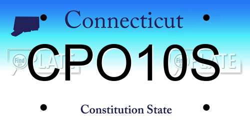 CPO10S Connecticut License Plate