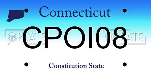 CPOI08 Connecticut License Plate