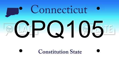 CPQ105 Connecticut License Plate