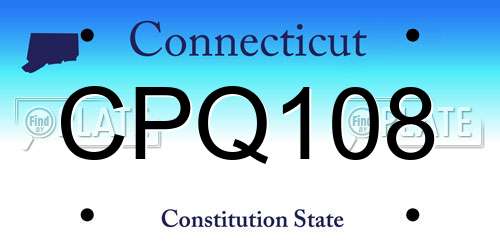 CPQ108 Connecticut License Plate