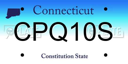 CPQ10S Connecticut License Plate