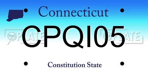 CPQI05 Connecticut License Plate
