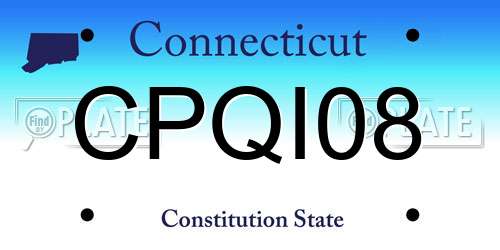 CPQI08 Connecticut License Plate