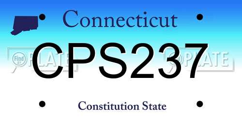 CPS237 Connecticut License Plate
