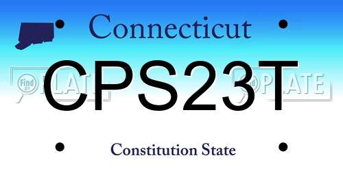 CPS23T Connecticut License Plate