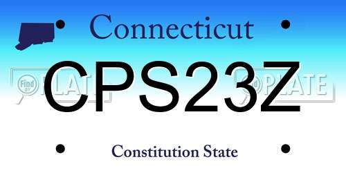 CPS23Z Connecticut License Plate