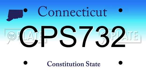 CPS732 Connecticut License Plate