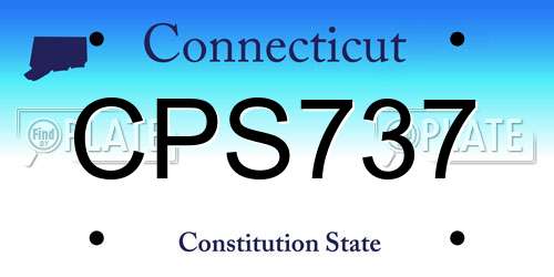 CPS737 Connecticut License Plate