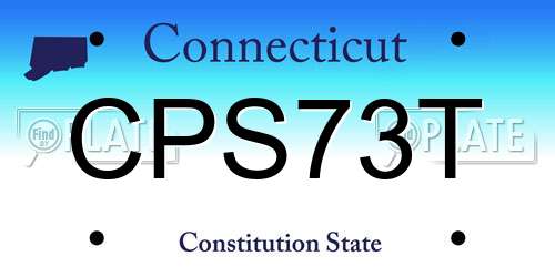 CPS73T Connecticut License Plate