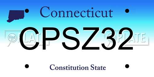 CPSZ32 Connecticut License Plate