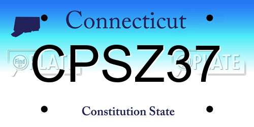 CPSZ37 Connecticut License Plate