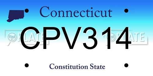CPV314 Connecticut License Plate