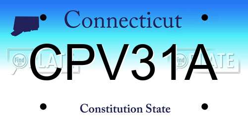 CPV31A Connecticut License Plate