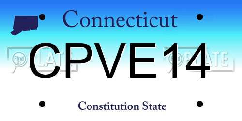 CPVE14 Connecticut License Plate