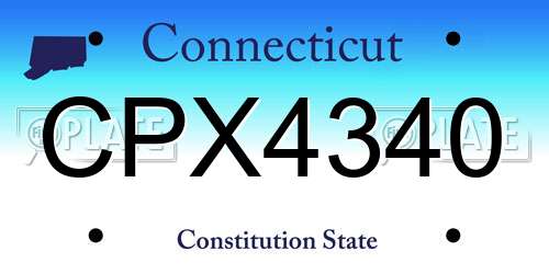 CPX4340 Connecticut License Plate