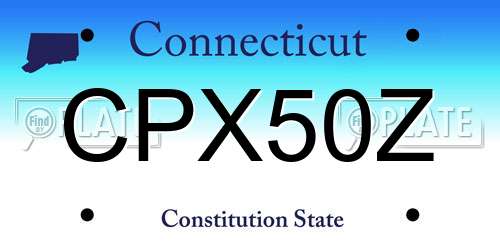 CPX50Z Connecticut License Plate