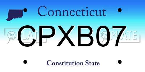 CPXB07 Connecticut License Plate