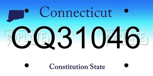 CQ31046 Connecticut License Plate