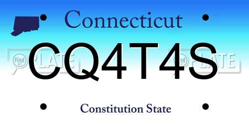 CQ4T4S Connecticut License Plate