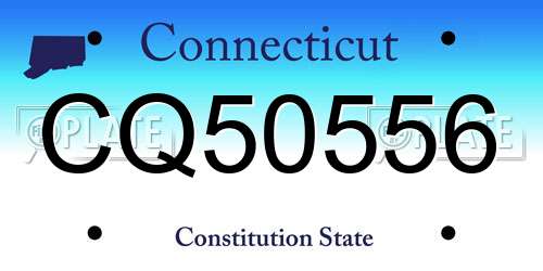 CQ50556 Connecticut License Plate