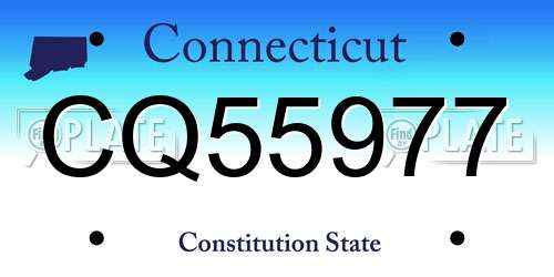 CQ55977 Connecticut License Plate