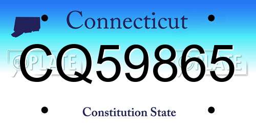 CQ59865 Connecticut License Plate