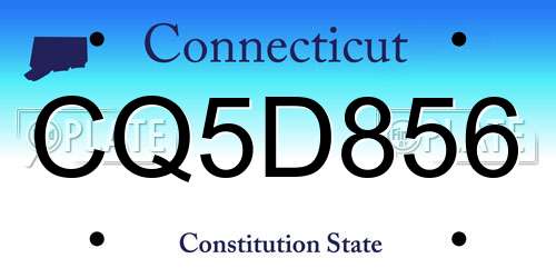 CQ5D856 Connecticut License Plate
