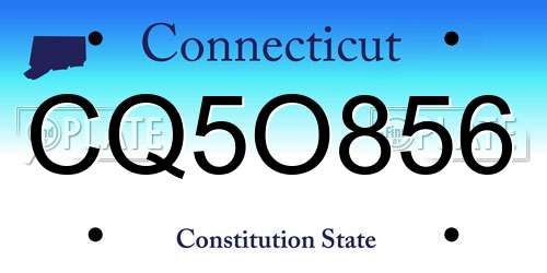 CQ5O856 Connecticut License Plate