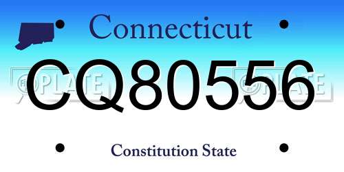 CQ80556 Connecticut License Plate
