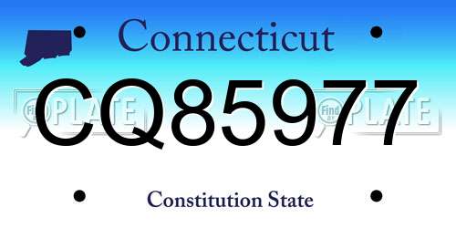 CQ85977 Connecticut License Plate