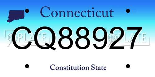 CQ88927 Connecticut License Plate