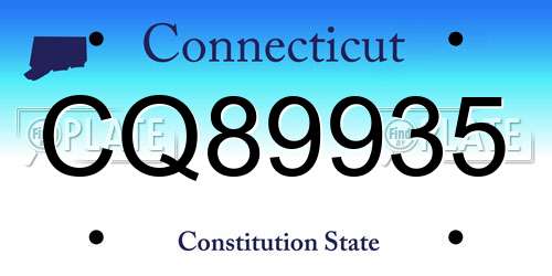 CQ89935 Connecticut License Plate