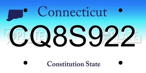 CQ8S922 Connecticut License Plate