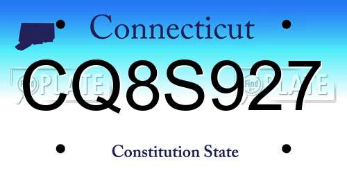 CQ8S927 Connecticut License Plate
