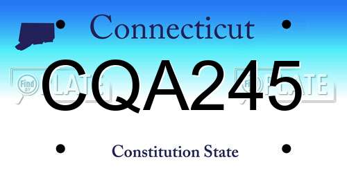 CQA245 Connecticut License Plate