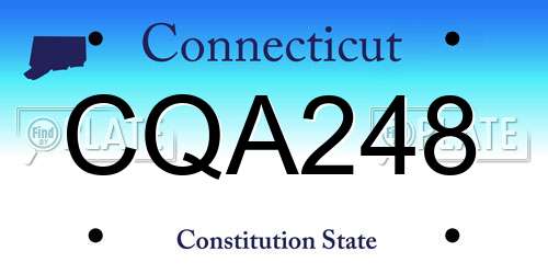 CQA248 Connecticut License Plate