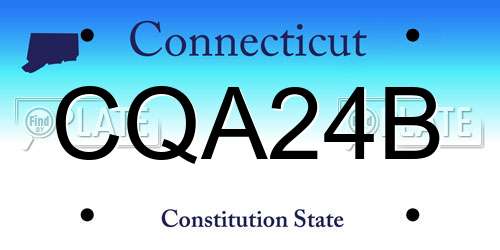 CQA24B Connecticut License Plate