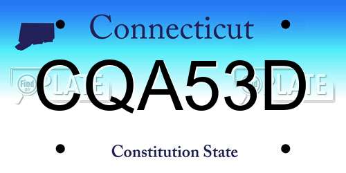 CQA53D Connecticut License Plate