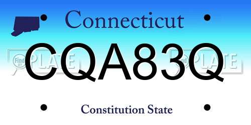 CQA83Q Connecticut License Plate