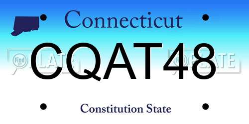 CQAT48 Connecticut License Plate