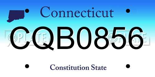 CQB0856 Connecticut License Plate