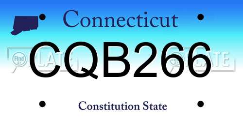 CQB266 Connecticut License Plate