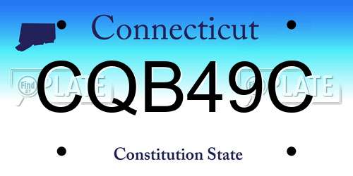 CQB49C Connecticut License Plate