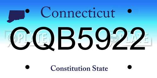 CQB5922 Connecticut License Plate