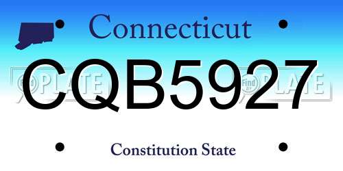 CQB5927 Connecticut License Plate