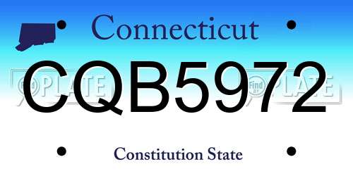 CQB5972 Connecticut License Plate