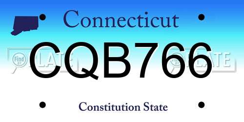 CQB766 Connecticut License Plate