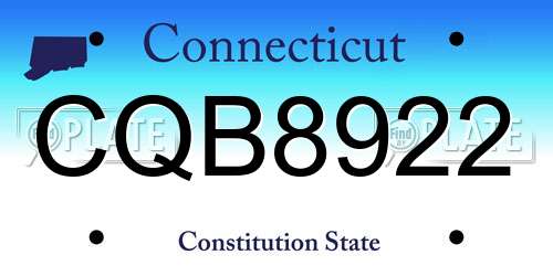 CQB8922 Connecticut License Plate