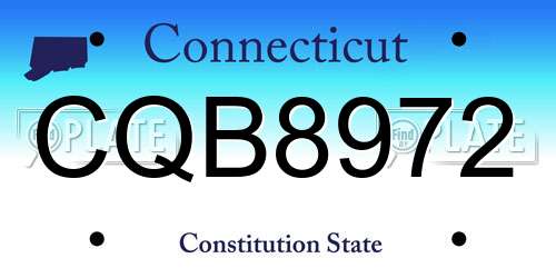 CQB8972 Connecticut License Plate