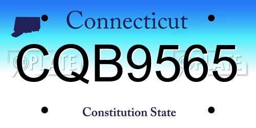 CQB9565 Connecticut License Plate